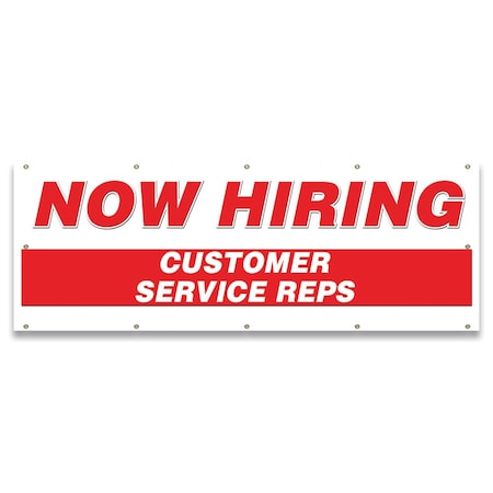 Signmission Now Hiring Customer Service Reps Banner Apply Inside Accepting Application Single Sided B-120-30227